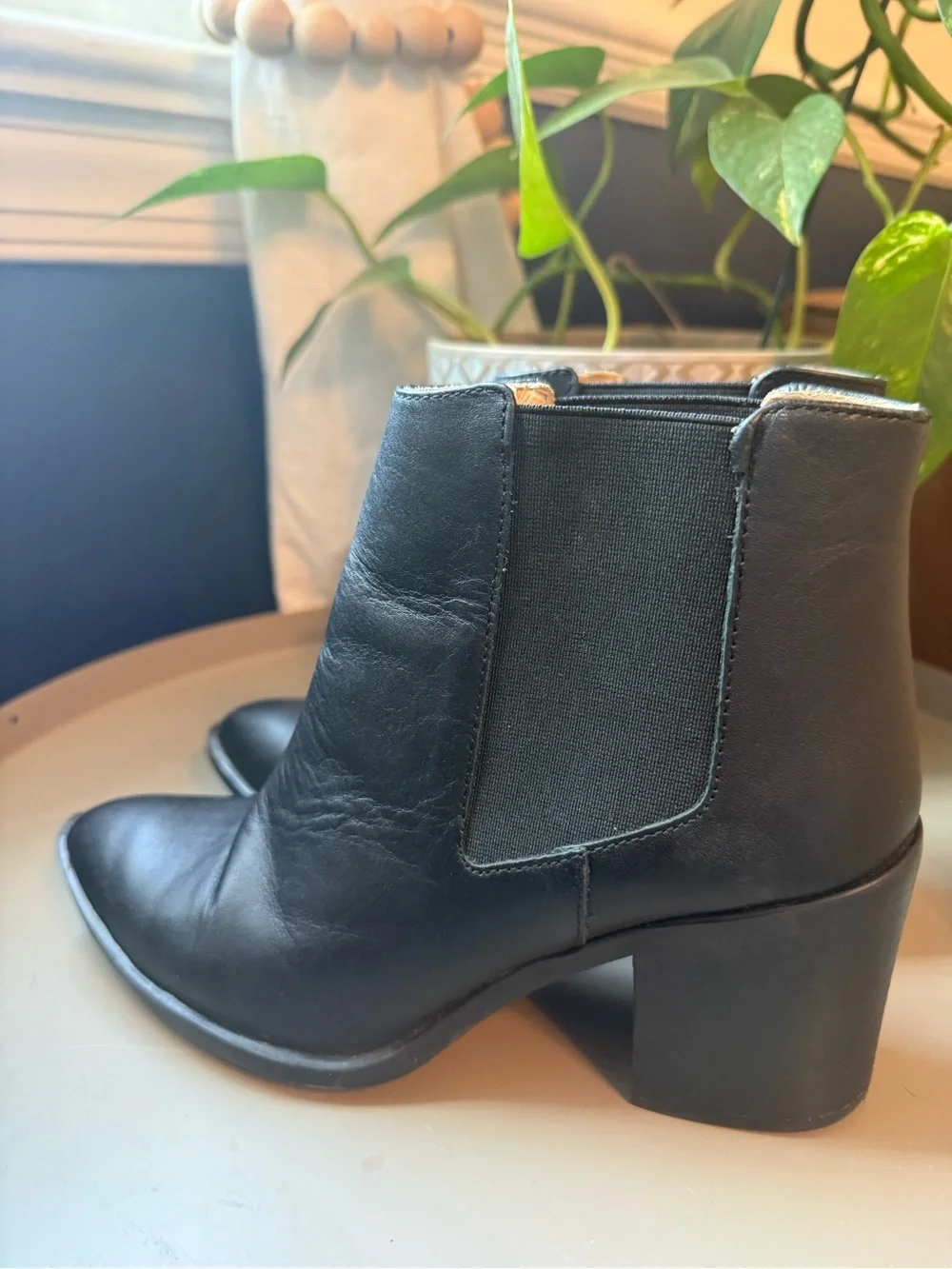 Nisolo 6 Almond Toe Stacked Heel Chelsea Ankle Boot Ethical Eco Classic Quality